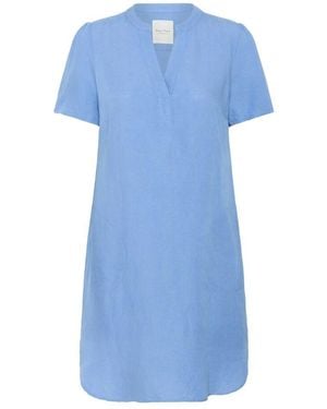 Part Two Blaues v-ausschnitt kleid aminasepw dr 30309571