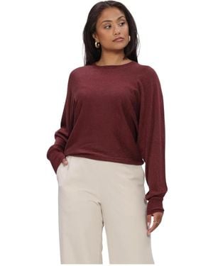 Minus Truien & Vesten ,Rood ,Leer Msdana Metallic Bat Sleeve Pullover