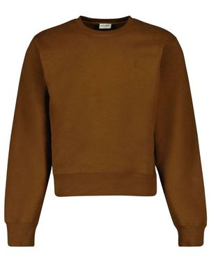 Saint Laurent Baumwoll-Sweatshirt - Braun