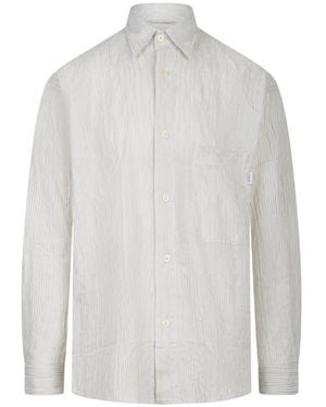 AMISH Overhemden ,Katoen Gestreepte Blouse Met Borstzak - Wit