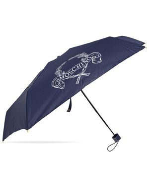 Moschino Kleine Opvouwbare Paraplu Met Logo - Blauw