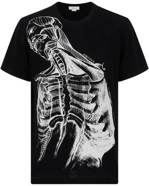 McQueen Tops ,Zwart ,Katoen Sketch Anatomy T-Shirt