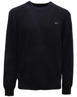 Sun 68 English Rib Sweater L/S - Blau