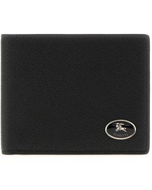 Burberry Logo Plaque Bifold Portemonnee - Zwart