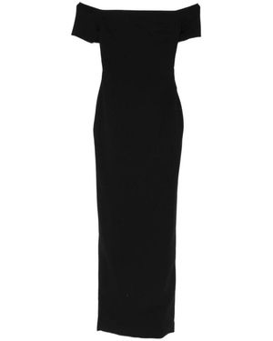 Solace London Nile Midi Jurk - Zwart