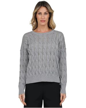 Alpha Studio Round-Neck Knitwear - Gris
