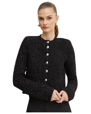 Patrizia Pepe Wool Knit Blazer - Zwart