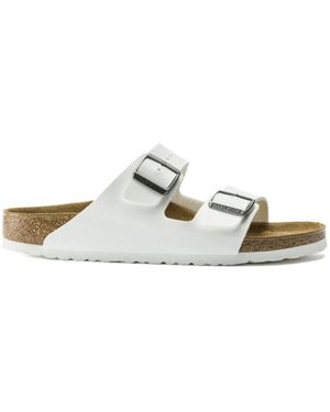 Birkenstock Arizona White S Slip On Mule Sandals 7.5 Uk White - Metallic
