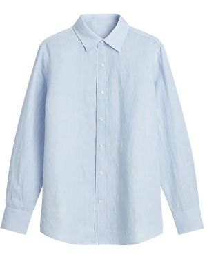 Beatrice B. Linnen En Katoen Mix Shirt - Blauw
