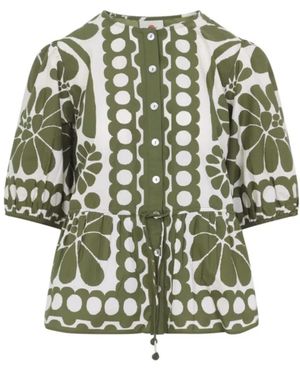 FARM Rio Palermo Bluse Mit Kordelzug - Grün