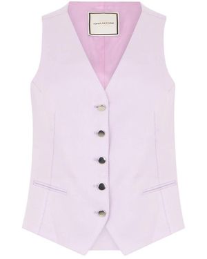 Tagliatore Kostuums ,Paars ,Linnen Gracie Linen Vest