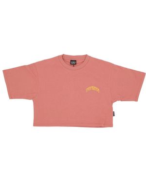 Propaganda Tops ,Roze ,Katoen Jaguar Triangle Croptop Tee Clay