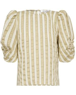 co'couture Overhemden ,Groen ,Blouses Met Korte Mouwen - Naturel
