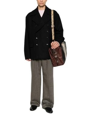 Dries Van Noten Jassen ,Zwart ,Double-Breasted Coat