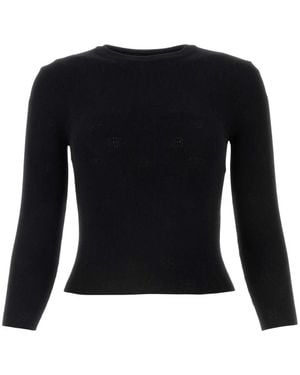 Balenciaga Round-Neck Knitwear - Negro