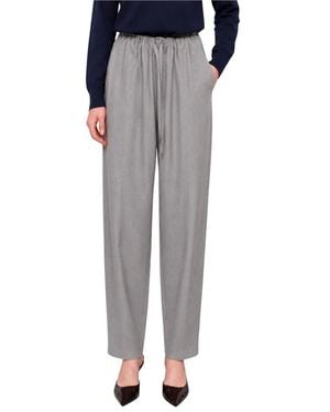 Kocca Broeken ,Grijs ,Viscose Blend Broek Met Hoge Tailleband Met Trekkoord