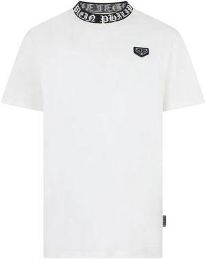 Philipp Plein Jersey T-Shirt Plein Gothic - Wit