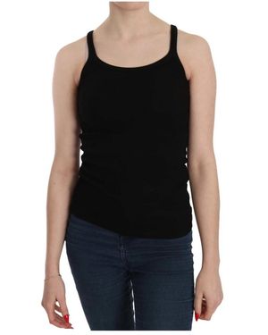 Pink Memories Sleeveless Tops - Black