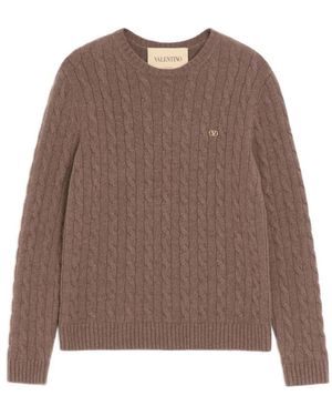Valentino Round-Neck Knitwear - Marrón