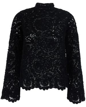 Semicouture Overhemden ,Zwart ,Lace Pull