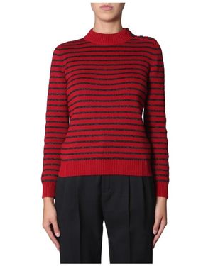 Saint Laurent Round-Neck Knitwear - Red
