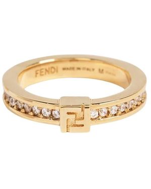 Fendi Ff Cube Ring - Mettallic