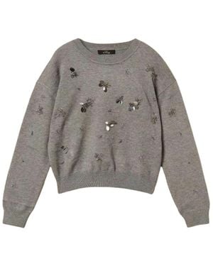 Twinset Actitude Geborduurd Breiwerk - Grijs