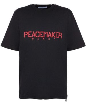 OAMC Tops ,Zwart ,Katoen Stencil Print Regular Fit T-Shirt