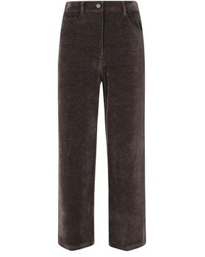 Low Classic Wide Trousers - Marron