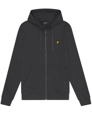 Lyle & Scott Zip Through Hoodie Charcoal Marl - Grey