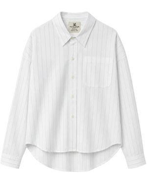 Denimist Overhemden ,Blauw ,Katoen Bailey Cropped Shirt - Wit