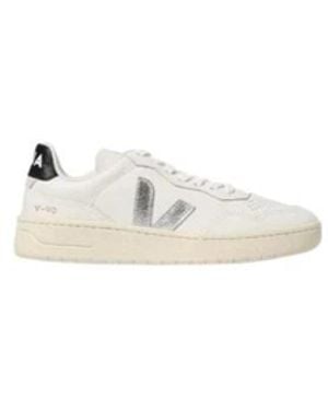 Veja V-90 Leder-Sneakers - Weiß