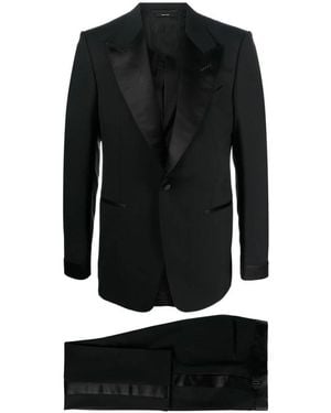 Tom Ford Single Breasted Suits - Black