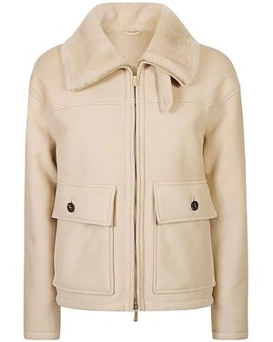 Eleventy Faux Fur & Shearling Jackets - Natural
