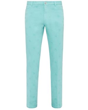 Philipp Plein Chinos Hosen Skull - Blau