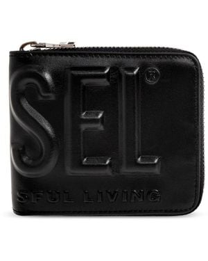 DIESEL Dsl 3D Bi-Fold Coin Zip Xs - Schwarz