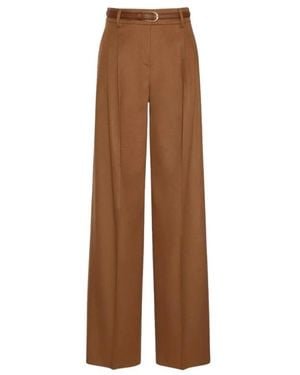Max Mara Broeken ,Bruin ,Wol Cocco Wijde Broek