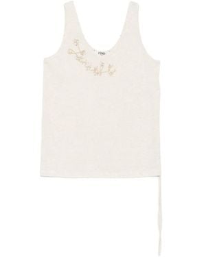 Fendi Sleeveless Tops - White