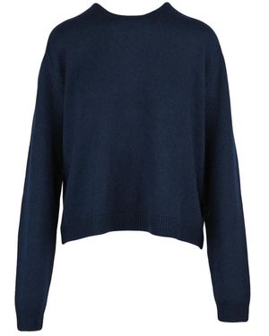 Aspesi Truien & Vesten ,Blauw ,Wol Pullover Met Ronde Hals