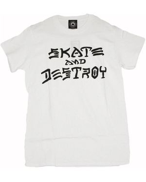Thrasher Tops ,Grijs ,Katoen Skate & Destroy Tee Wit/Zwart
