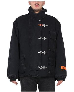 Heron Preston Jassen ,Zwart ,Katoen Fireman Canvas Jacket