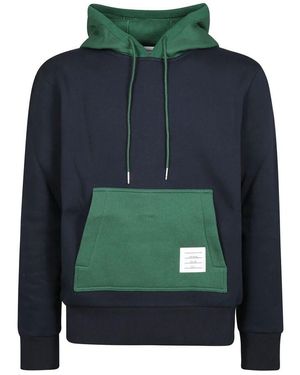 Thom Browne Farbblockierter hoodie-pullover - Grün