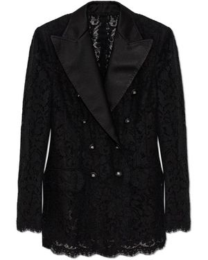 Dolce & Gabbana Lace Blazer - Zwart