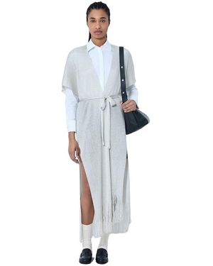 Max Mara Gebreide Cardigan Met Riem - Blauw