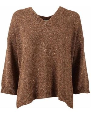 Kangra V-Neck Strickware - Braun