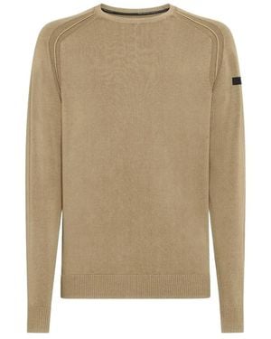 Rrd Cotton Techno Wash Rundhals Pullover - Natur