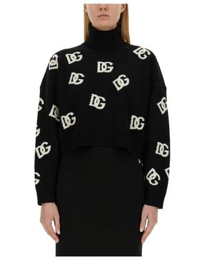 Dolce & Gabbana Truien & Vesten ,Zwart ,Pull Collo Alto