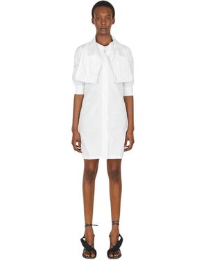 Lourdes Kleedjes ,Wit ,Katoen Extended Collar Shirt Dress