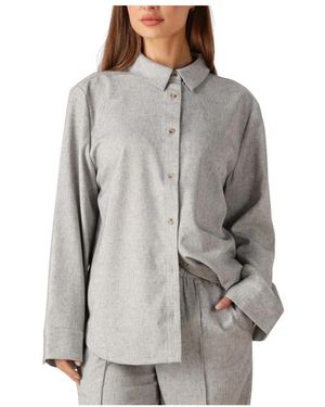 Modström Overhemden ,Grijs ,Grijs Overshirt Stijlvolle Toevoeging Garderobe