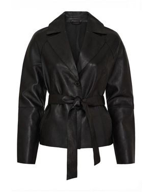 Btfcph Jassen ,Zwart ,Leer Elegante Leren Jas